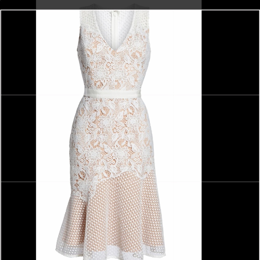 Adeline Rae White Lace Dress Large